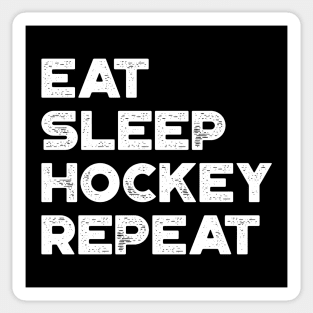 Eat Sleep Hockey Repeat Funny Vintage Retro (White) Sticker